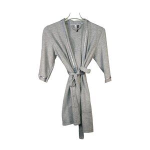 Jaclyn Intimates Gray Belted Robe With Satin Trim Size Medium